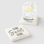 Zuhause Sweet Zuhause | Name der benutzerdefiniert Steinuntersetzer (Seitenansicht)