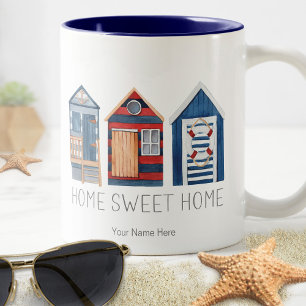 Zuhause Sweet Zuhause Nautical Summer Beach Hütte Zweifarbige Tasse