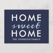 Zuhause Sweet Zuhause Navy Moving Ankündigung Post (Vorderseite)