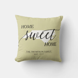 Zuhause Sweet Zuhause NC Staat Familienname Throw  Kissen