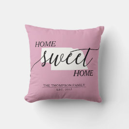 Zuhause Sweet Zuhause NE Staat Familienname Throw  Kissen