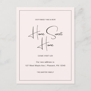 Zuhause Sweet Zuhause Neue Ankündigung zur Adresse Postkarte