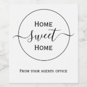 Zuhause sweet Zuhause neue Zuhause-Geschenk von Ag Weinetikett (Einzelnes Label)