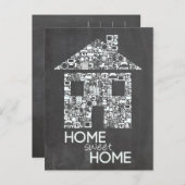 Zuhause Sweet Zuhause New Address Chalk Board Ankündigungspostkarte (Vorne/Hinten)