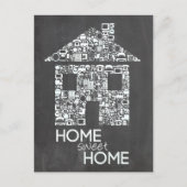 Zuhause Sweet Zuhause New Address Chalk Board Ankündigungspostkarte (Vorderseite)