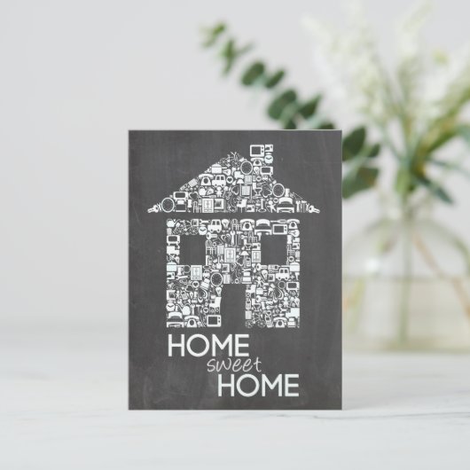 Zuhause Sweet Zuhause New Address Chalk Board Ankündigungspostkarte (Stehend Vorderseite)