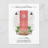 Zuhause Sweet Zuhause New Address Watercolor Red D Ankündigungspostkarte (Vorderseite)