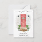 Zuhause Sweet Zuhause New Address Watercolor Red D Mitteilungskarte (Vorderseite)