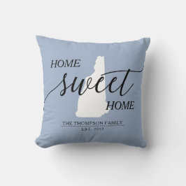 Zuhause Sweet Zuhause NH Staat Familienname Throw  Kissen