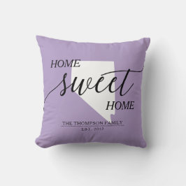 Zuhause Sweet Zuhause NV Staat Familie Name Throw  Kissen