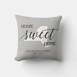 Zuhause Sweet Zuhause NY Staat Familienname Throw  Kissen