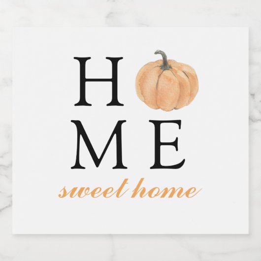 Zuhause Sweet Zuhause | Orange Pumpkin | Herbstsai Bierflaschenetikett (Einzelnes Label)