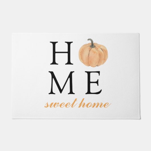 Zuhause Sweet Zuhause | Orange Pumpkin | Herbstsai Fußmatte (Vorderseite)