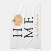 Zuhause Sweet Zuhause | Orange Pumpkin | Herbstsai Geschirrtuch (Vertikal)