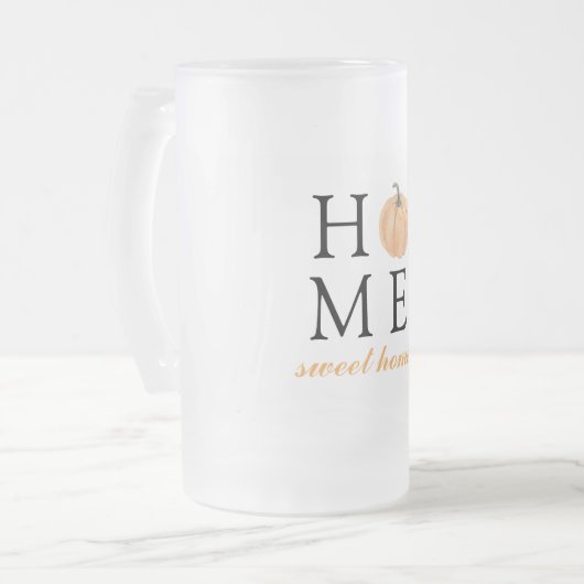 Zuhause Sweet Zuhause | Orange Pumpkin | Herbstsai Mattglas Bierglas (Vorderseite Links)