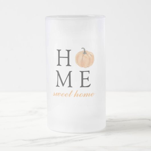 Zuhause Sweet Zuhause | Orange Pumpkin | Herbstsai Mattglas Bierglas (Mittel)