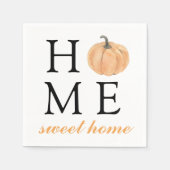 Zuhause Sweet Zuhause | Orange Pumpkin | Herbstsai Serviette (Vorderseite)