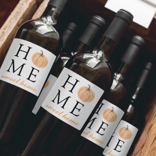 Zuhause Sweet Zuhause | Orange Pumpkin | Herbstsai Weinetikett
