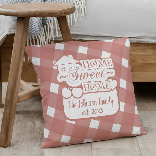 Zuhause Sweet Zuhause Pale Maroon Family Kissen
