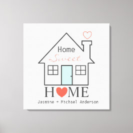 Zuhause Sweet Zuhause personalisiert Leinwanddruck