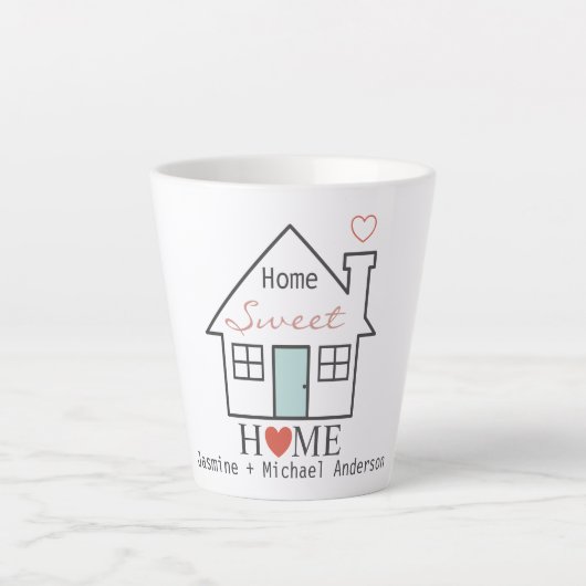 Zuhause Sweet Zuhause personalisiert Milchtasse (Vorderseite)