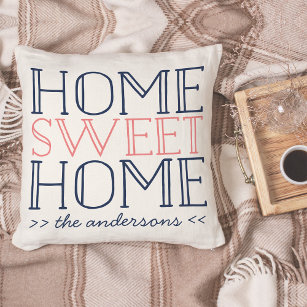Zuhause Sweet Zuhause Personalisiert Moderne Typog Kissen