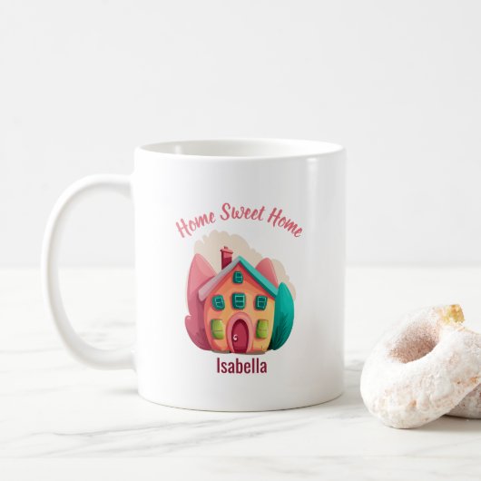 "Zuhause Sweet Zuhause" Personalisiert Neue Zuhaus Kaffeetasse (Mit Donut)