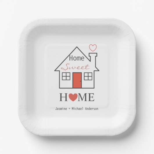 Zuhause Sweet Zuhause Personalisiert Paper Teller (Vorderseite)