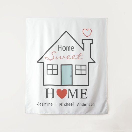 Zuhause Sweet Zuhause personalisiert Wandteppich (Vorderseite)