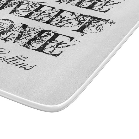 Zuhause Sweet Zuhause personalisierte Glasschneidp Schneidebrett (Ecke)
