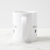 Zuhause Sweet Zuhause Personalisierter Zip-Code Jumbo-Tasse (Rückseite)