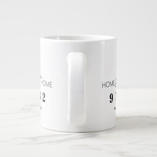 Zuhause Sweet Zuhause Personalisierter Zip-Code Jumbo-Tasse (Rückseite)
