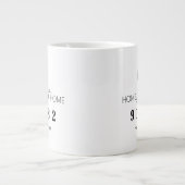 Zuhause Sweet Zuhause Personalisierter Zip-Code Jumbo-Tasse (Vorderseite)