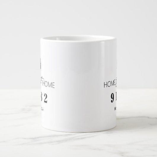 Zuhause Sweet Zuhause Personalisierter Zip-Code Jumbo-Tasse (Vorderseite)