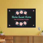 Zuhause Sweet Zuhause Pink Floral Blume Custom Leinwanddruck (Insitu (Wohnzimmer))
