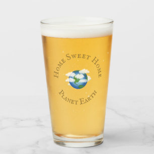 "Zuhause Sweet Zuhause Planet Earth" funkelnde Ste Glas