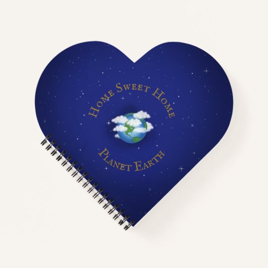 "Zuhause Sweet Zuhause Planet Earth" Herz geformt Notizblock (Vorderseite)