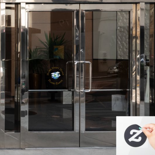 "Zuhause Sweet Zuhause Planet Earth" Schönes Unive Fensteraufkleber (Büro Tür)