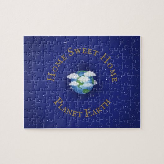 "Zuhause Sweet Zuhause Planet Earth" Whimsical Ast Puzzle (Horizontal)