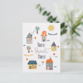 Zuhause Sweet Zuhause Postkarte (Stehend Vorderseite)