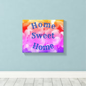 Zuhause Sweet Zuhause Primrose Blume Leinwanddruck (Insitu (Holzboden))