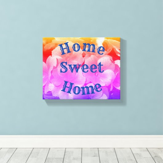 Zuhause Sweet Zuhause Primrose Blume Leinwanddruck (Insitu (Holzboden))