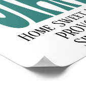 Zuhause Sweet Zuhause Provo Utah Green Staat Karte Poster (Ecke)