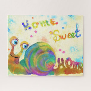 Zuhause Sweet Zuhause Puzzle mit Happy Snail