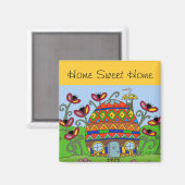 Zuhause Sweet Zuhause Pysanka House Magnet (Vorderseite/Rückseite)