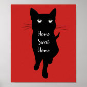 Zuhause Sweet Zuhause quote Black cat feline kitty Poster (Vorne)