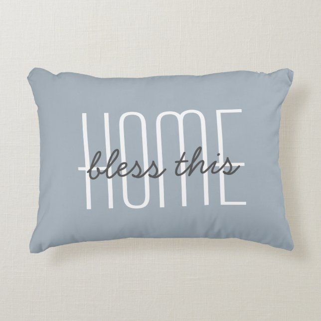 Zuhause Sweet Zuhause Quote Blue Customize Decorat Dekokissen (Vorderseite)