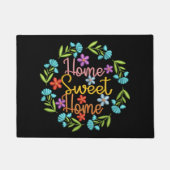 Zuhause Sweet Zuhause Quote Blume Wreath farbig Fußmatte (Vorderseite)