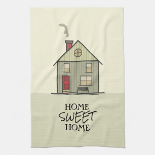 Zuhause Sweet Zuhause Quote Niedlich House Geschirrtuch