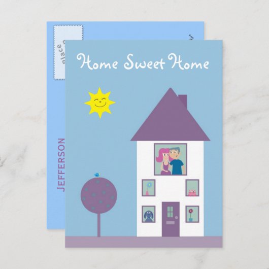 Zuhause Sweet Zuhause Real Anwesen Agent oder wir Ankündigungspostkarte (Vorne/Hinten)
